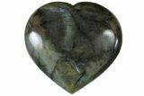 Flashy Polished Labradorite Heart - Madagascar #167291-1